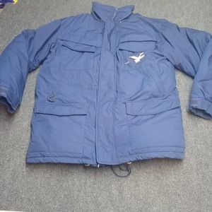 Triple Fat Goose Down Puffer Winter Jacket Adult‎ Medium Navy Blue Full Zip